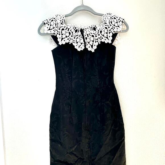 Scott McClintock 90s Black and White Formal Dress - Size 4 - Picture 3 of 5